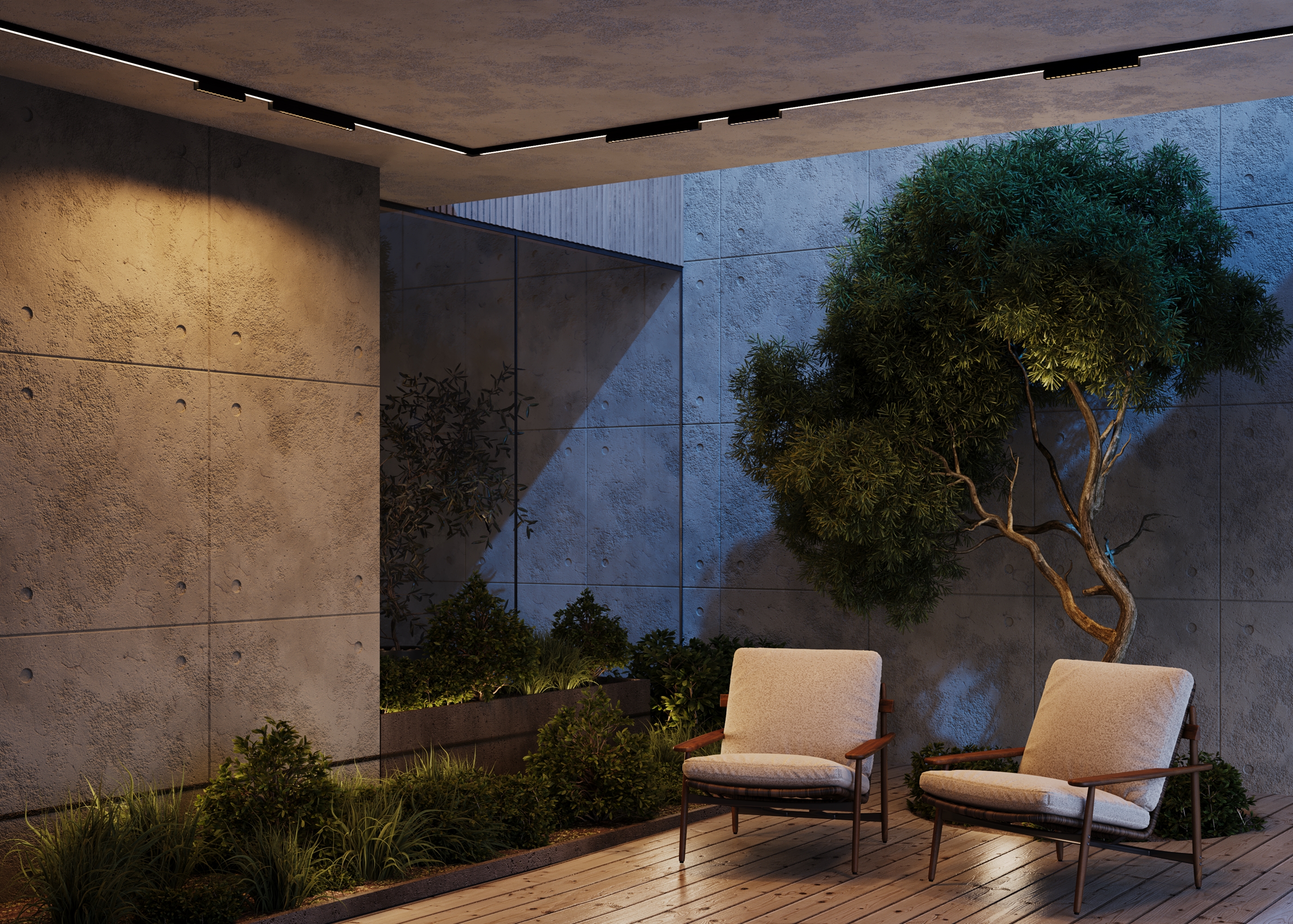 Уличный трековый светильник Maytoni Points O-TR02-2-S-12WB3K_MY