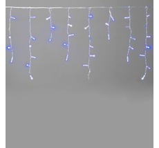 Гирлянда Бахрома с Колпачком 3,1 x 0,5 м Синяя с Мерцанием Белого Диода 200В, 120 LED, Провод Прозрачный ПВХ, IP65 LTC PIL120BLWCAP-10-2B
