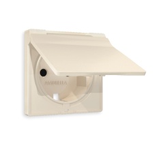 Лицевая панель для электрической розетки с/з со шторками и крышкой IP44 QUANT Ambrella Volt ALFA AP3280_AMB