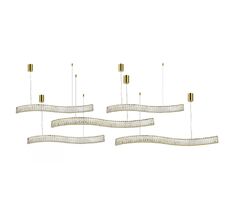 Подвесная люстра Newport Горизонтальная композиция 8240 из пяти одиночных волн золото №71_NP
