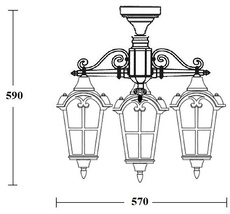 Потолочный светильник уличный IP44 Oasis Light 86170A/3 02 Gb_OL