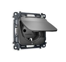 Розетка Ambrella Volt OMEGA с заземлением с шторками и защитной крышкой 2P+E 16A-250V IP44 QUANT MO658010_AMB