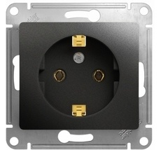 Розетка встраиваемая с заземлением (антрацит) Systeme Electric GSL000743