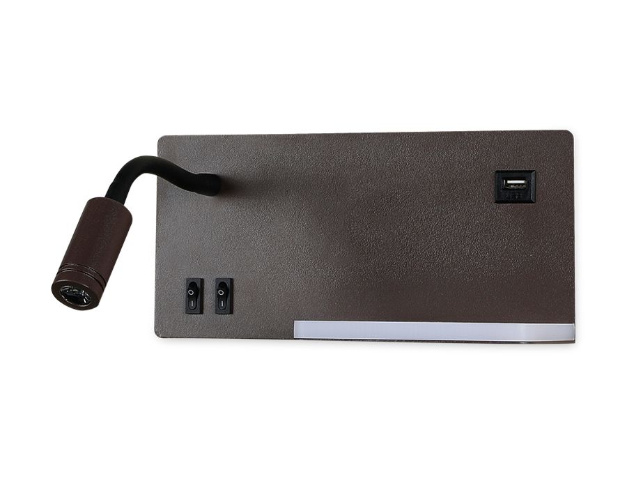 Настенный светильник Ambrella light с полкой, USB портом и выключателем Wall FW293_AMB
