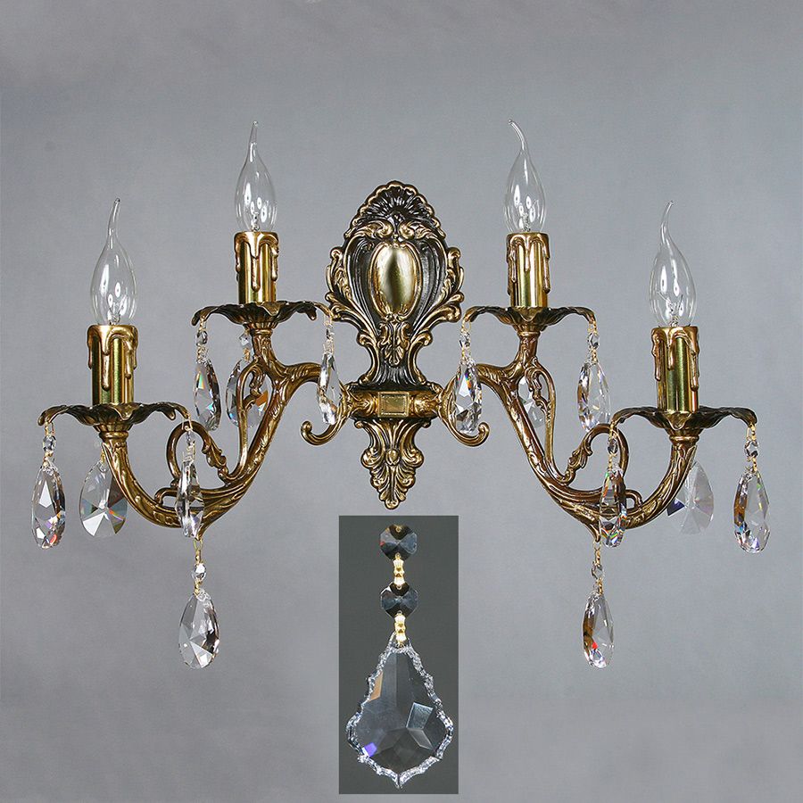 

Бра Ambiente ALICANTE 8888/2+2 PB Leaf crystal, 8888/2+2 PB Leaf crystal
