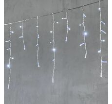 Гирлянда Бахрома с Колпачком 4,9 x 0,5 м Белая с Мерцанием Белого Диода 220В, 200 LED, Провод Прозрачный ПВХ, IP65 PIL200BLWCAP-10-2W