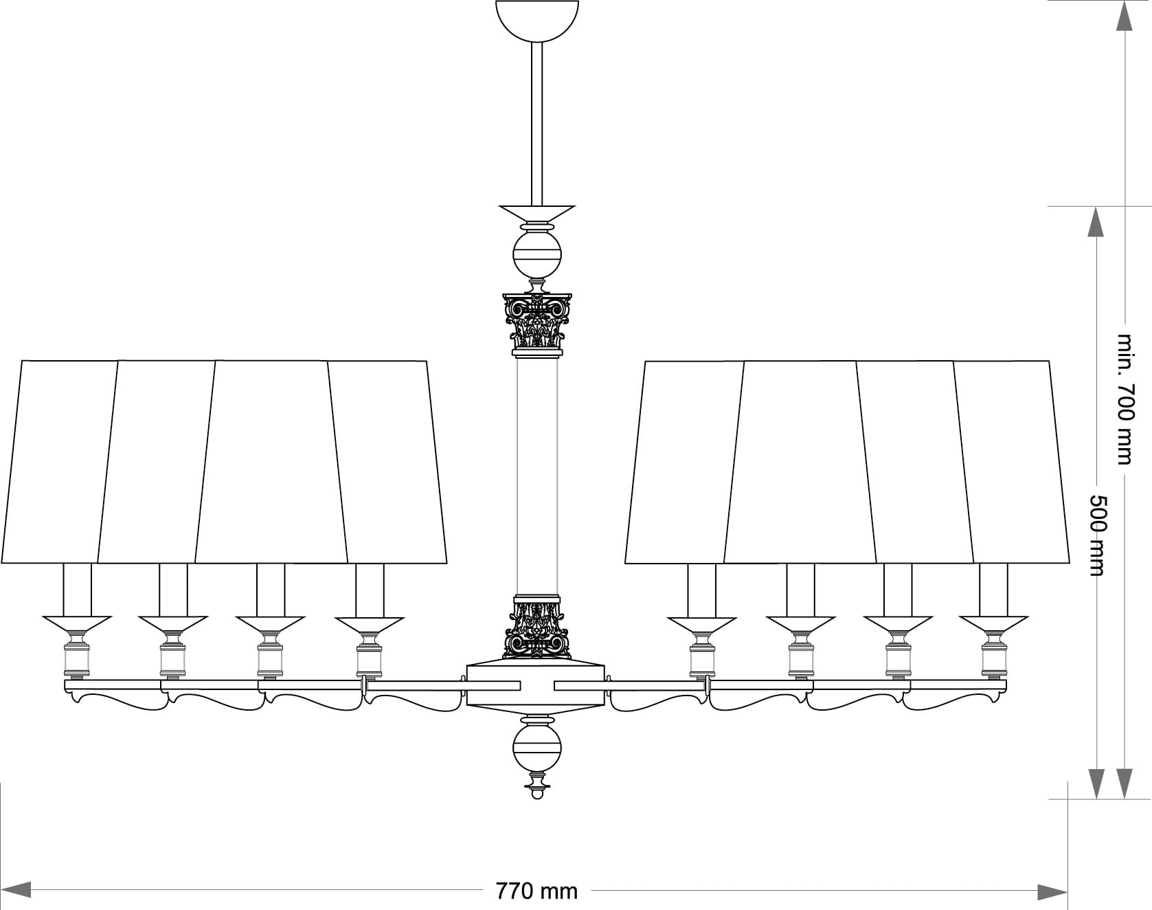 Подвесная люстра Kutek Merano MER-ZW-8(P/A)
