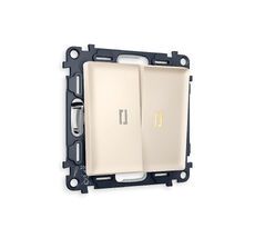 Выключатель двухклавишный проходной с подсветкой Ambrella Volt ALFA QUANT MA324030_AMB