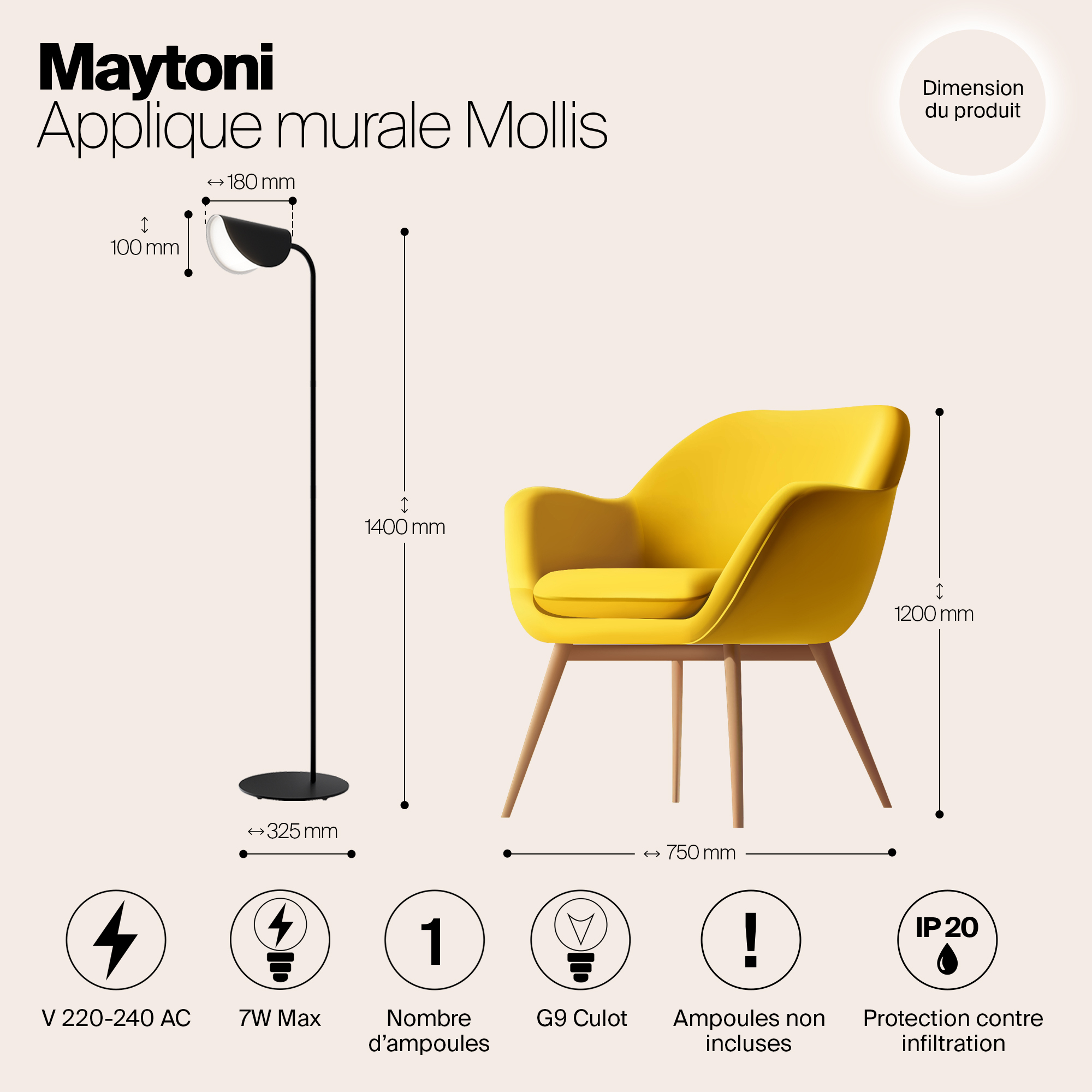 Торшер Maytoni Mollis MOD126FL-01B_MY