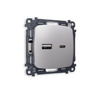 Розетка Ambrella Volt OMEGA 2USB A+C 20W быстрая зарядка QUANT MO511010_AMB