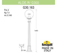 Уличный садовый светильник-столбик FUMAGALLI ALOE.R/G300 G30.163.000.VXF1R