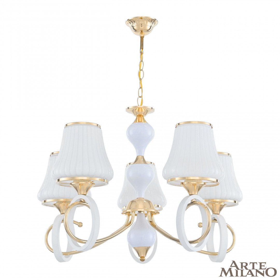 Подвесная люстра Arte Milano Florentina 302387/5 Wh/Gd