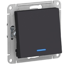 Выключатель встраиваемый одноклавишный с подсветкой (карбон) Systeme Electric ATN001063