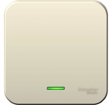 Выключатель накладной одноклавишный с подсветкой (молочный) Systeme Electric BLNVA061112