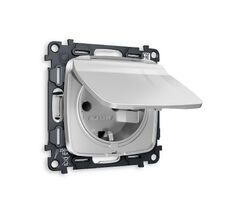 Розетка Ambrella Volt OMEGA с заземлением с шторками и защитной крышкой 2P+E 16A-250V IP44 QUANT MO408010_AMB