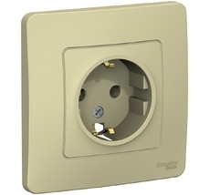 Розетка встраиваемая с заземлением (бежевый) Systeme Electric BLNRS001017