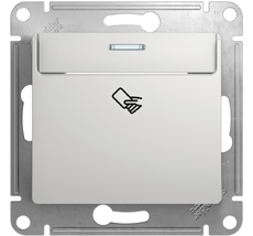 Карточный выключатель одноклавишный с подсветкой встраиваемый (алюминий) Systeme Electric GSL000369