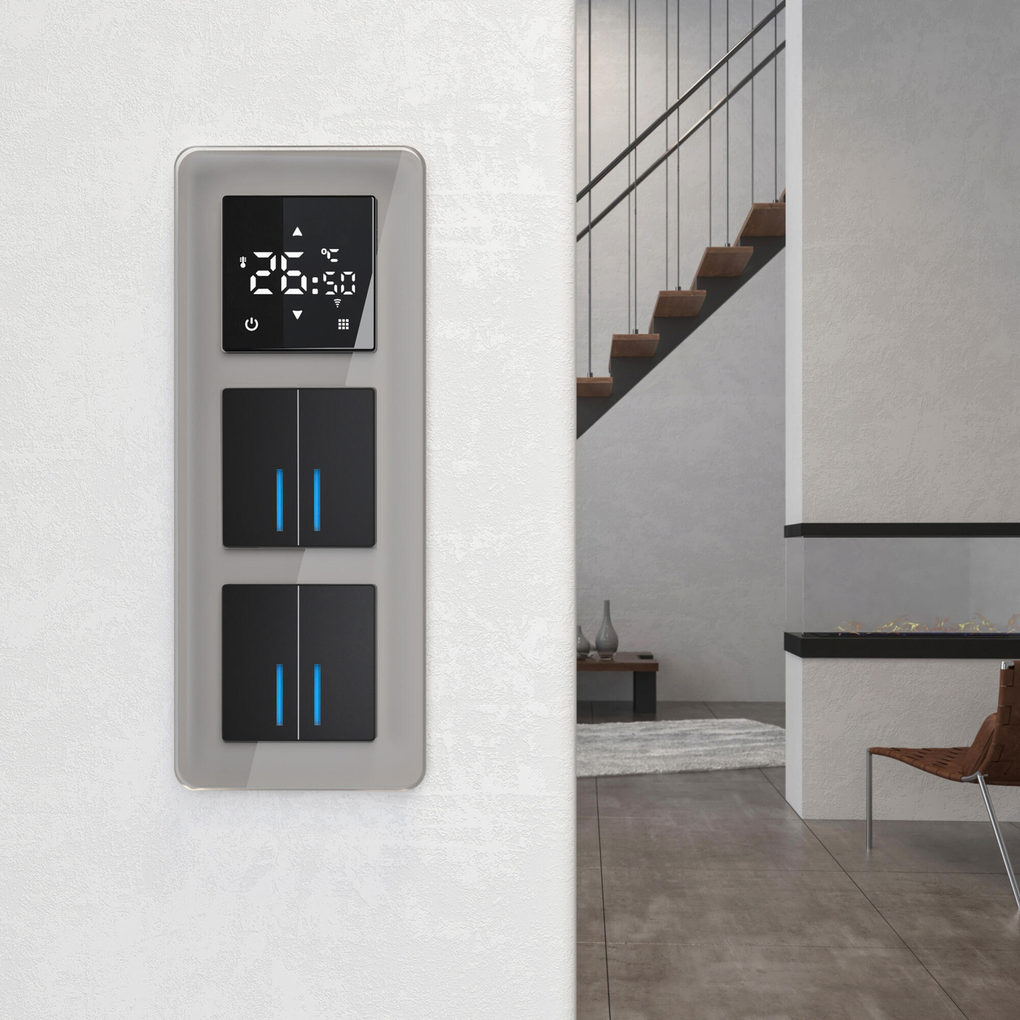 Рамка из стекла на 3 поста Elite дымчатый Werkel a057876_WR