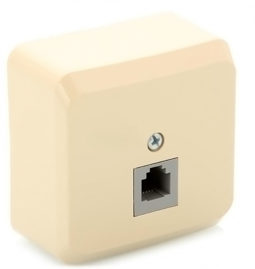 Телефонная розетка накладная RJ-11 (кремовый) Systeme Electric TELA-001K