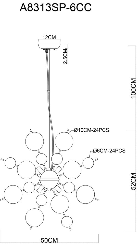 Подвесная люстра ArteLamp MOLECULE A8313SP-6CC