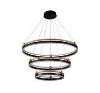 Подвесная люстра Crystallux FERNANDO FERNANDO SP158W LED D400+600+800 BLACK/GOLD_CR
