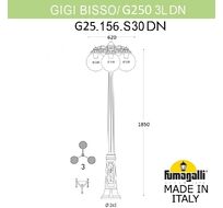 Уличный садово-парковый фонарь FUMAGALLI GIGI BISSO G25.156.S30.VXF1RDN