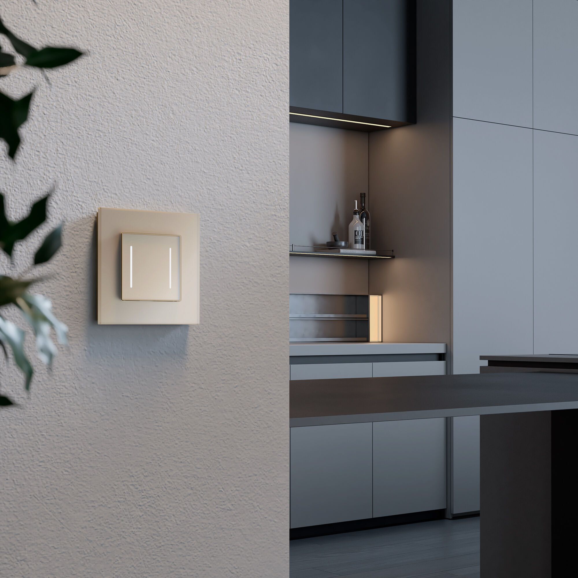 Умный сенсорный выключатель двухклавишный (шампань) Werkel a064146_WR