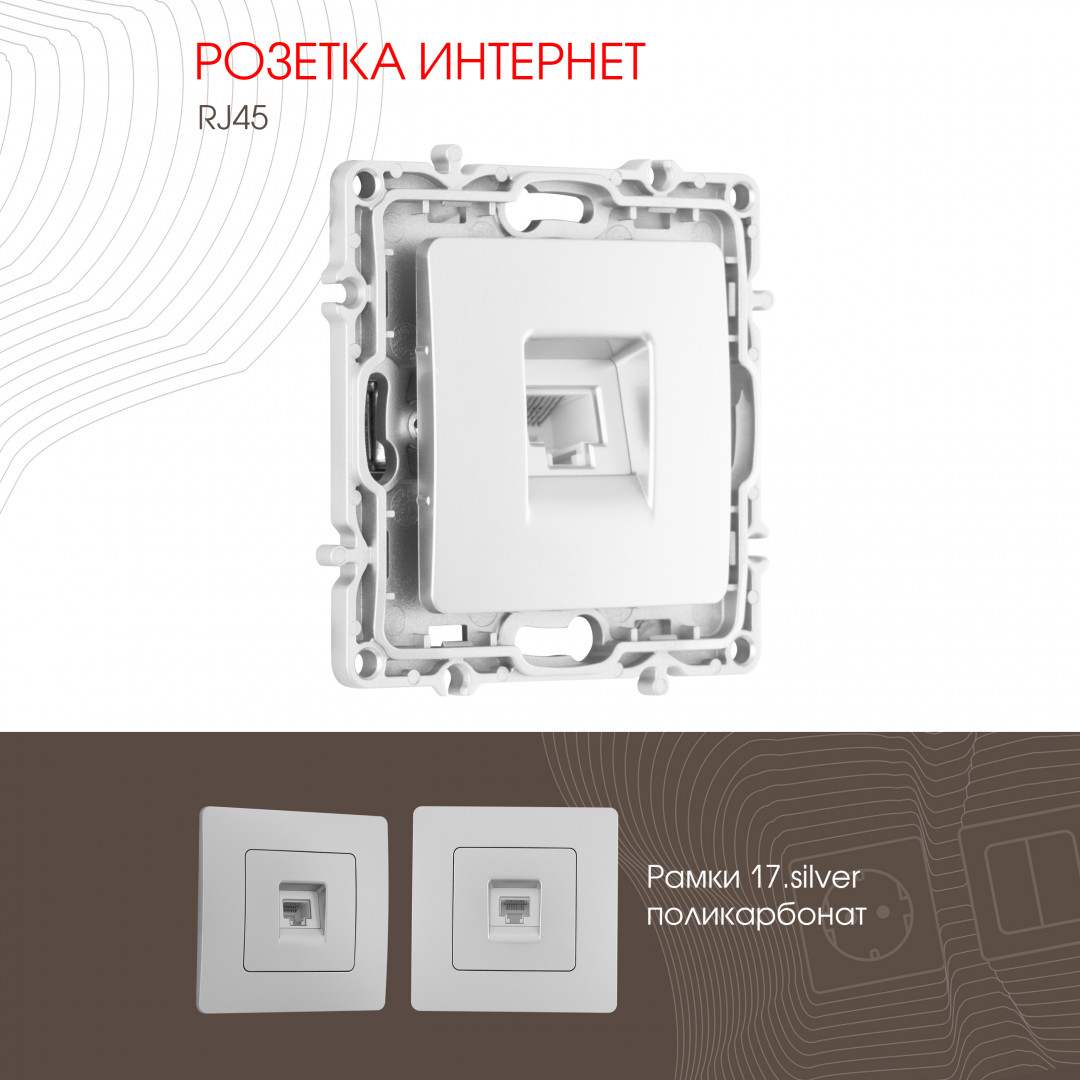 Розетка интернет RJ45 Arte Milano 217.45-1.silver