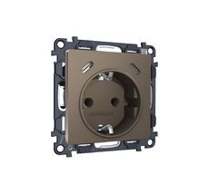 Комплект механизма электрической розетки 2USB С+C 20W с/з на винтовых зажимах 16A-250V ALFA QUANT (AP6405, VM165) Ambrella Volt MA640510_AMB