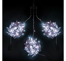 Комплект 3 Белых Нити по 20м c Контроллером, 600 LED, Провод Прозрачный Силикон, IP65 KDD600C-10-1W