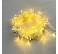 Гирлянда Нить 10м Золотой с Мерцанием 24В, 100 LED, Провод Прозрачный ПВХ, IP54 LTC PST100BL-10-1GL