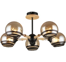 Потолочная люстра на штанге MD.4896-5-S BK+WOOD Imex MD.4896-5-S BK+WOOD_IM