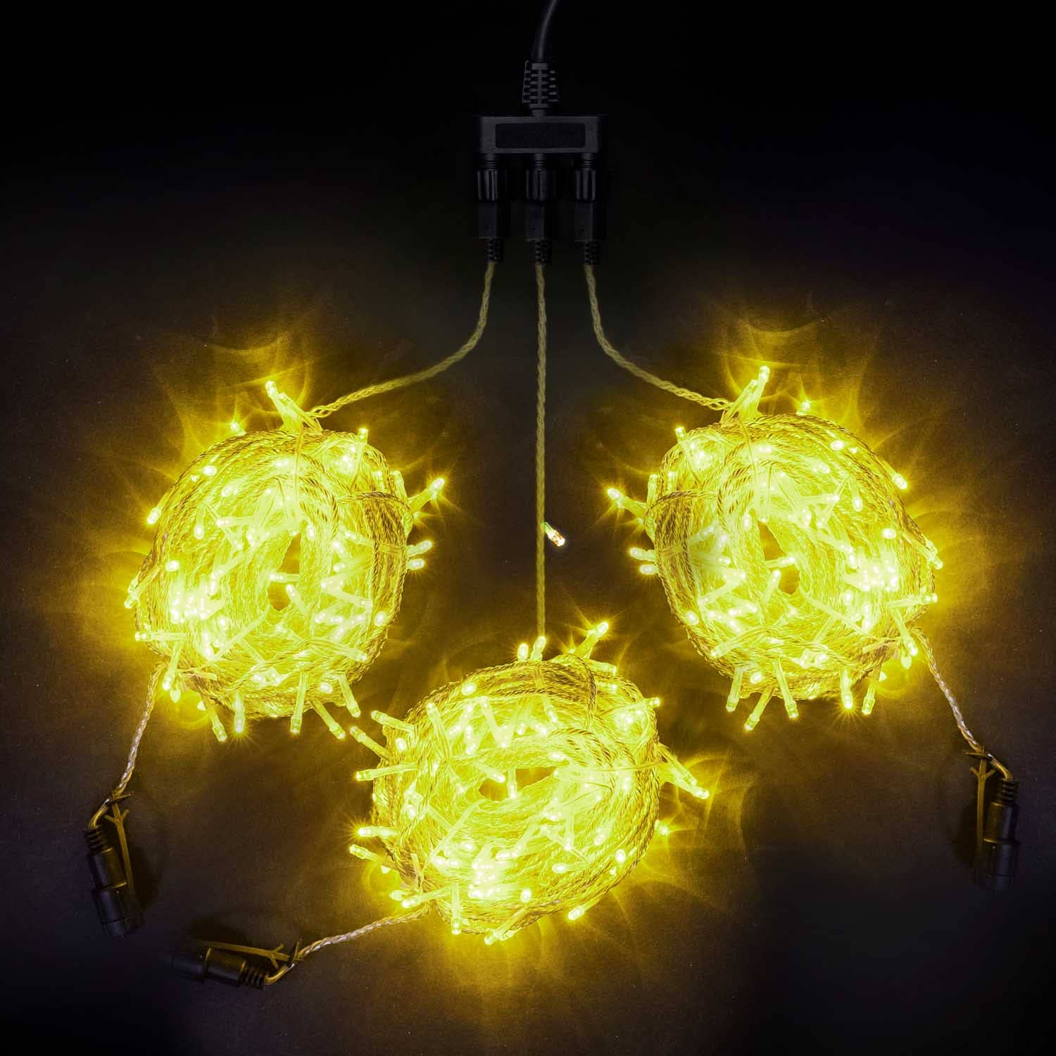 Комплект 3 Шампань Нити по 20м c Контроллером, 600 LED, Провод Прозрачный Силикон, IP65 KDD600C-10-1CH