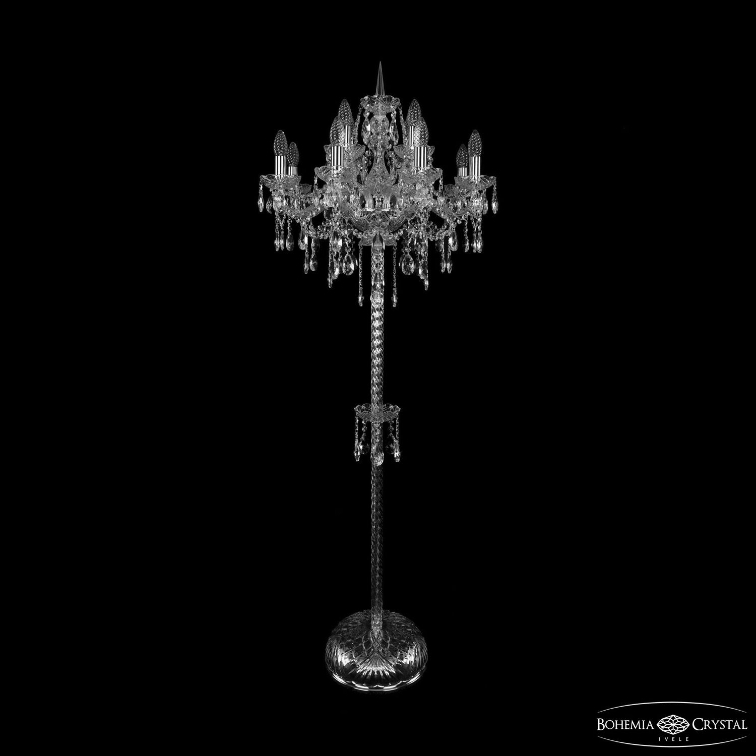 Торшер Bohemia Ivele Crystal 1415T2/8+4/200-165 Ni_BI