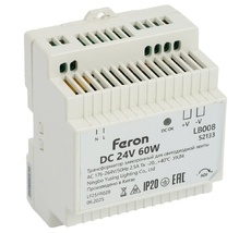 Трансформатор электронный для светодиодной ленты и оборудования на DIN-рейку 60W 24V Feron 52133_FR