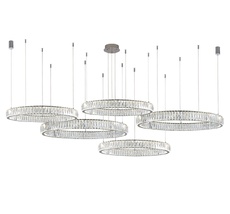 Подвесная люстра Newport Горизонтальная композиция 8240 из пяти колец хром №6_NP