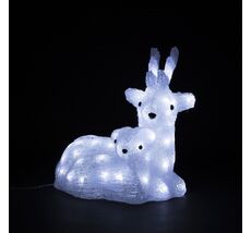 Светодиодный Олень с Олененком 34см Белый 24В, 60 LED, IP54 9492175