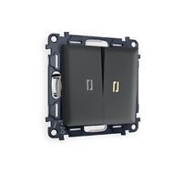Выключатель двузхлавишный с подсветкой Ambrella Volt ALFA мягкое касание QUANT MA904010_AMB