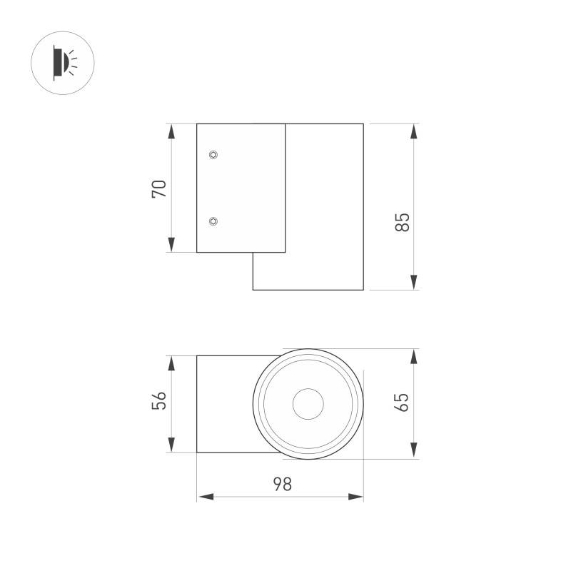 Уличный настенный светильник Arlight RAY 038153(1)_ARL