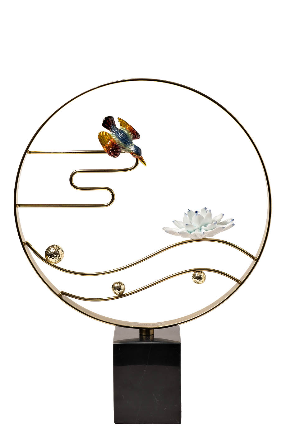 Декор настольный с цветком и птичкой Garda Decor 55RD6140