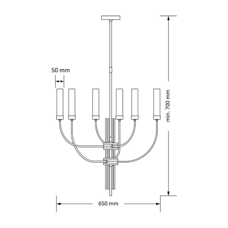 Подвесная люстра KUTEK MOOD MUS-ZW-6(P)