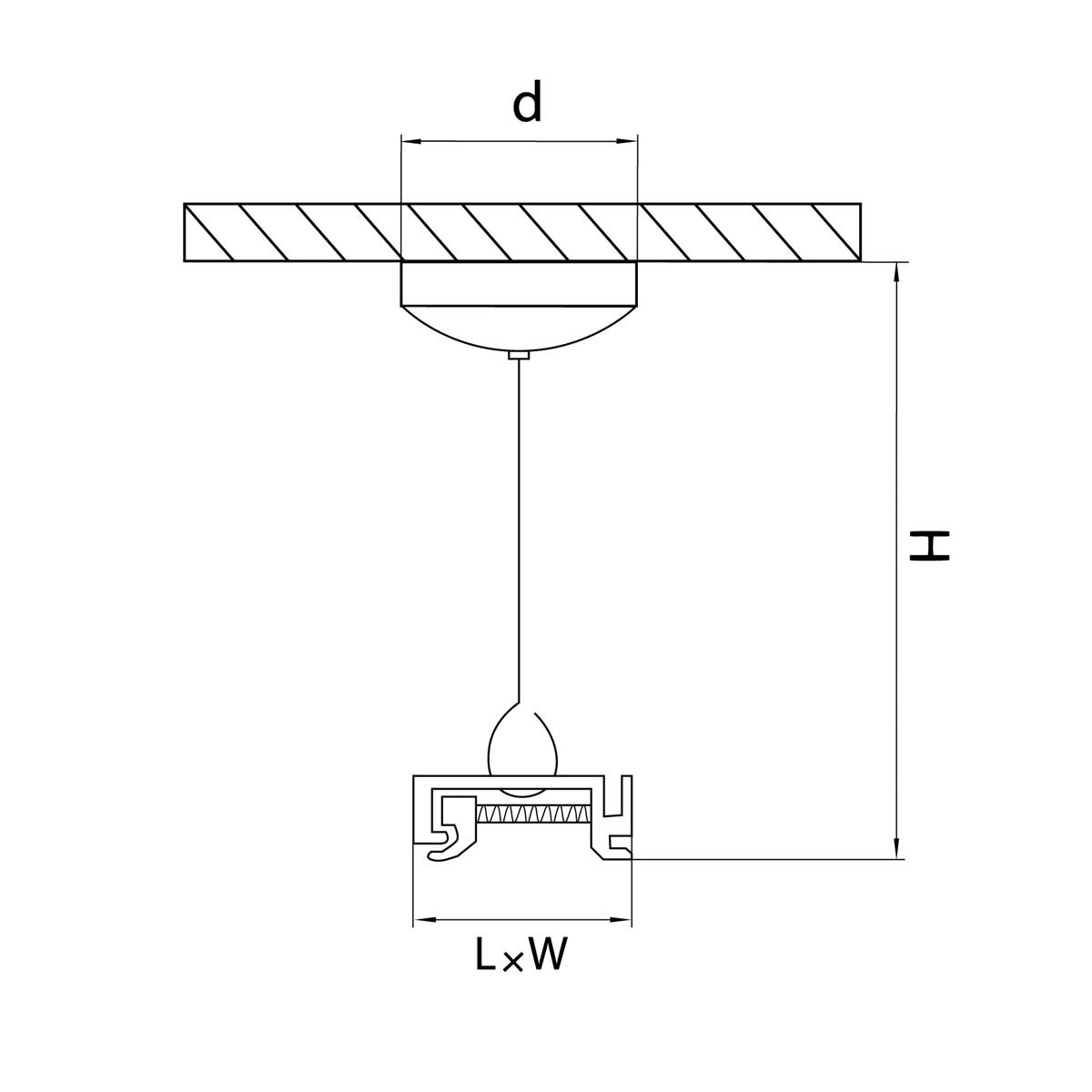 Подвес BARRA универсальный трековый 5 м для однофазных и трехфазных треков 504196_LS