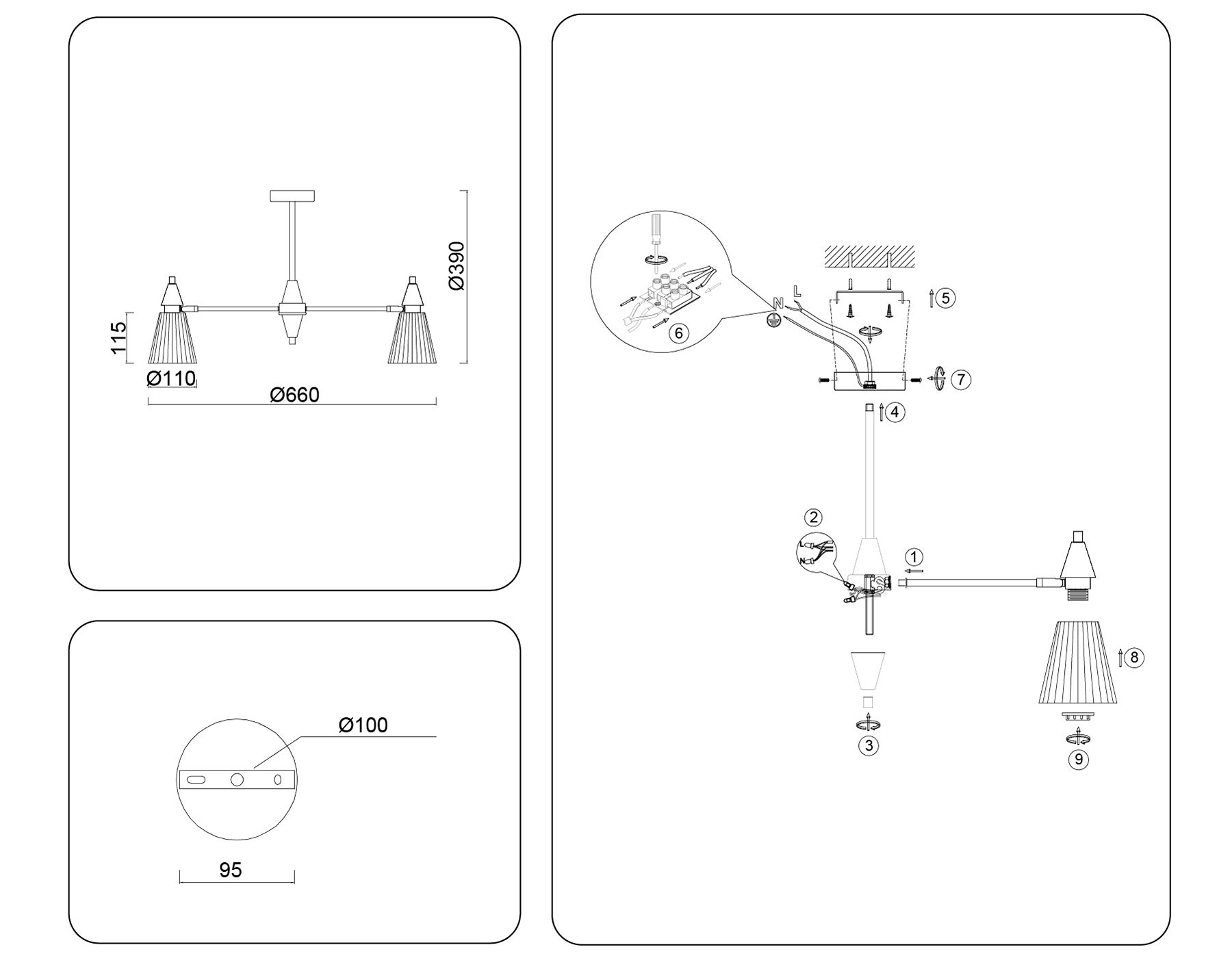 Потолочная люстра на штнаге Ambrella Light Heigh Light HIGH LIGHT LH58114_AMB