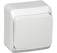 Выключатель накладной одноклавишный (белый) Systeme Electric BA10-001B