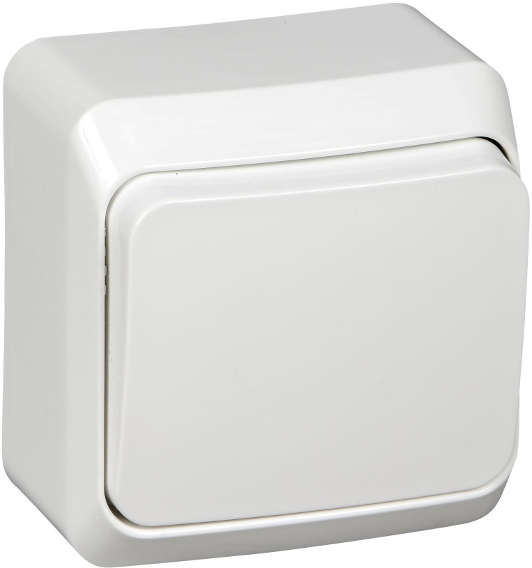 Выключатель накладной одноклавишный (белый) Systeme Electric BA10-001B