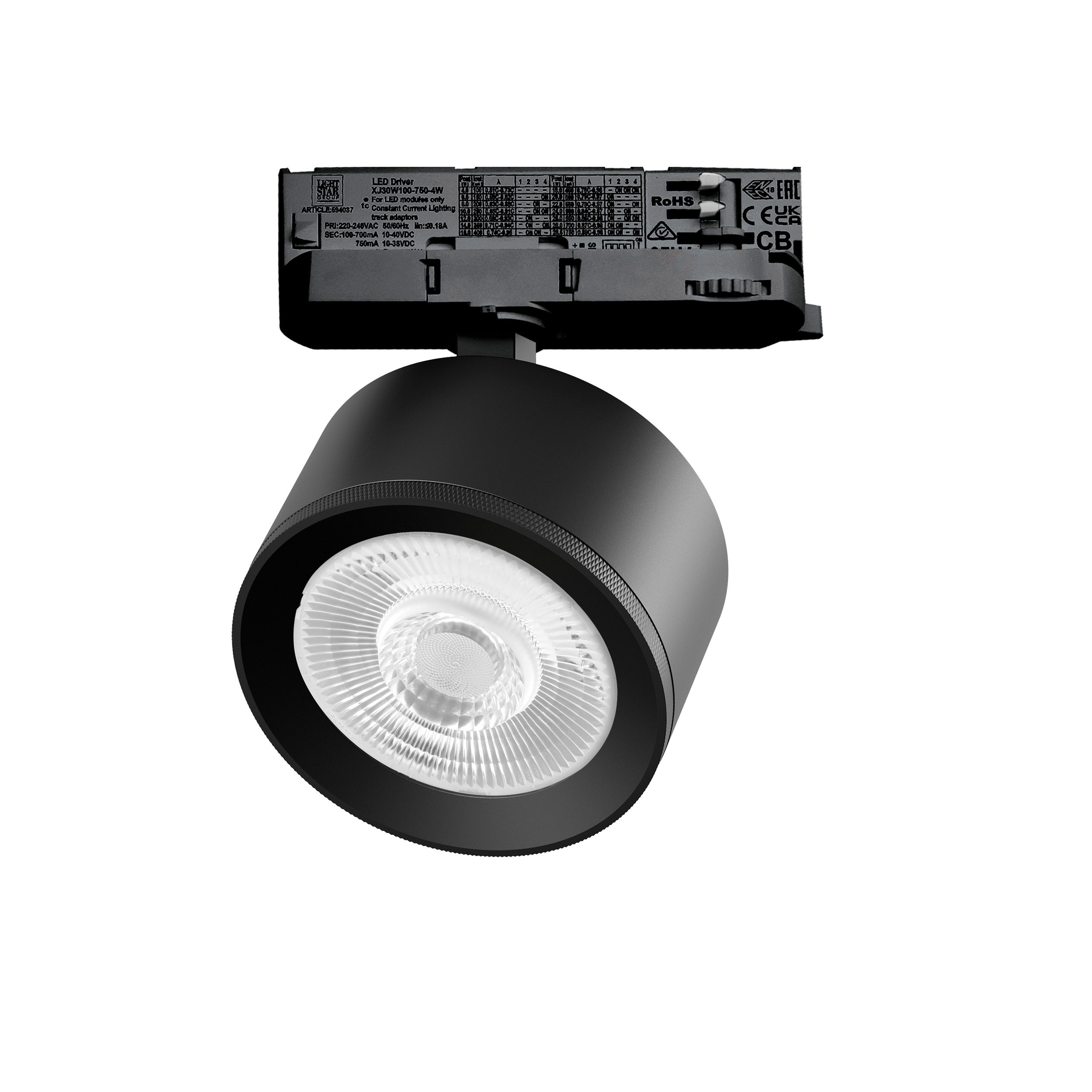 Трековый светильник с адаптером Lightstrar Alta Pro A5537QT60G_LS