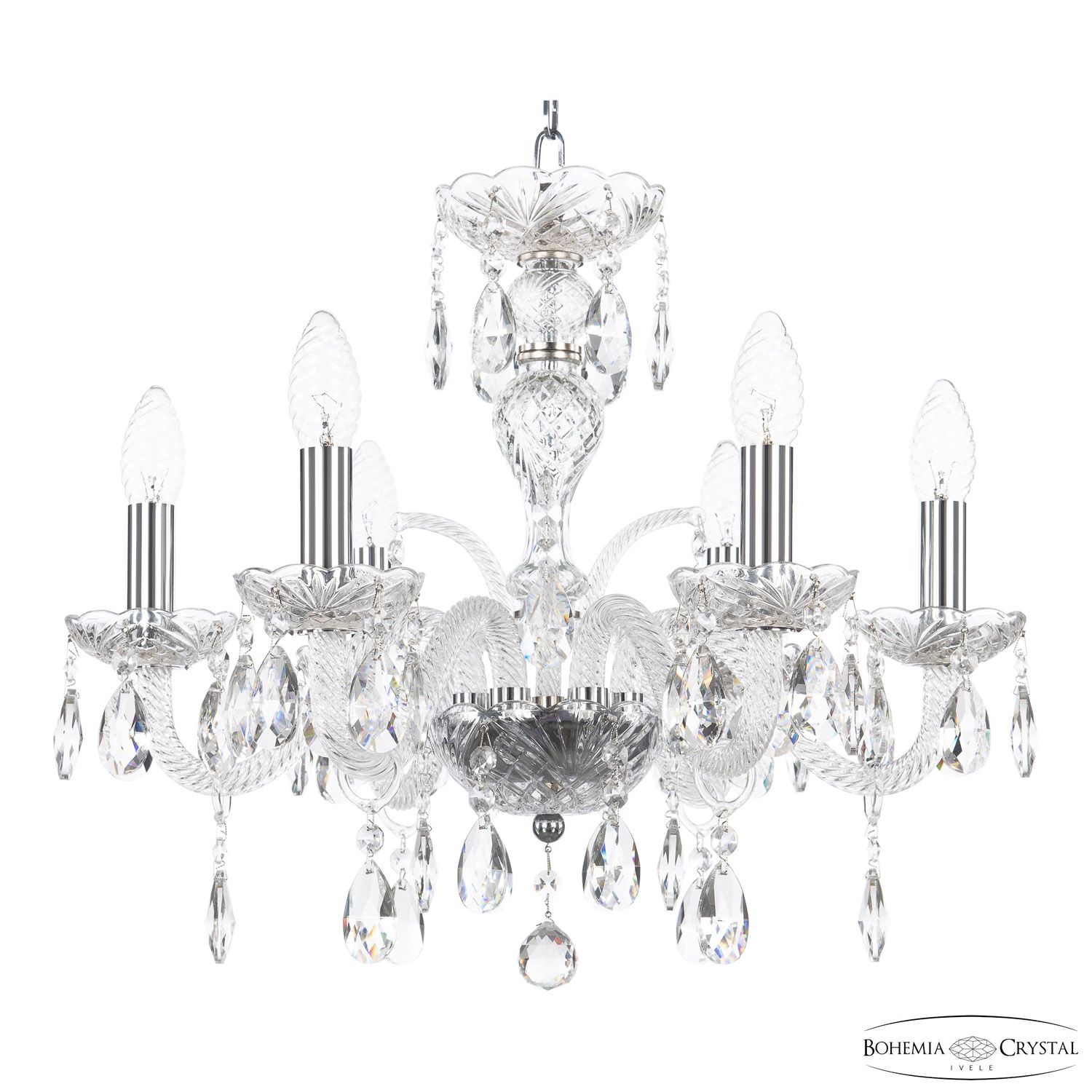 Хрустальная люстра Bohemia Ivele Crystal 118/6/165 Ni_BI
