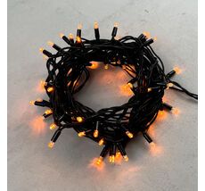 Гирлянда Нить 10м Желтая 24В, 75 LED, Провод Черный Каучук, IP65 LL75-1-1Y