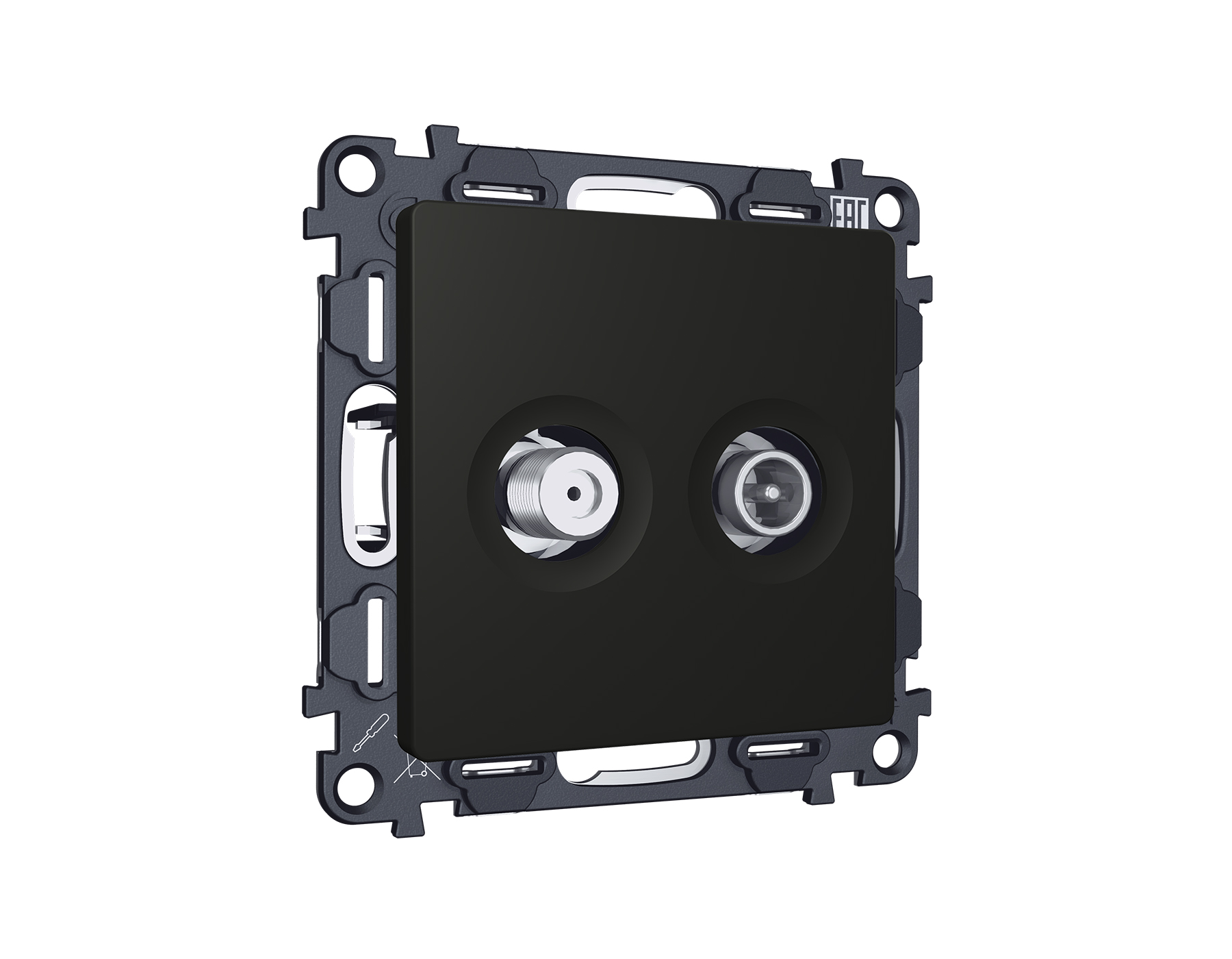 Комплект механизма розетки TV оконечной + SAT 5-862MHz 3.5dB/950-2150MHz 3.5dB ALFA QUANT (AP8133, VM217) Ambrella Volt MA813310_AMB