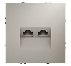 Розетка компьютерная встраиваемая VOLTUM S70 двойная RJ45+RJ45 VLS060203